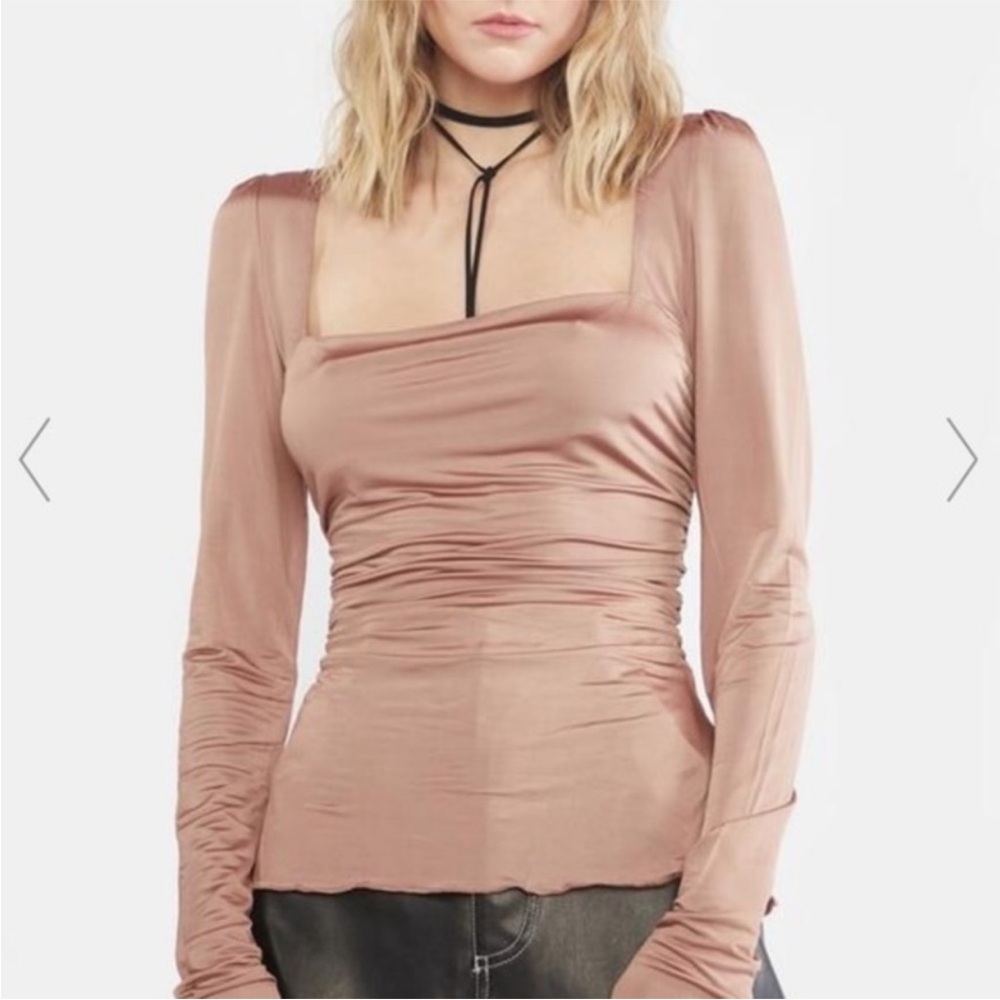 free people intimately long sleeve silk top